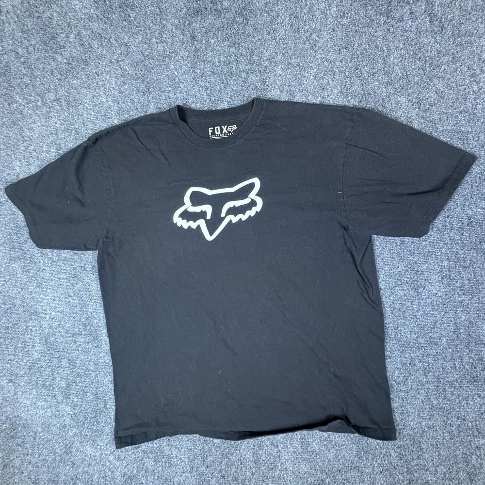 Fox Racing Legacy T-Shirt Mens XL Black Graphic Iconic Logo Cotton Regular Fit